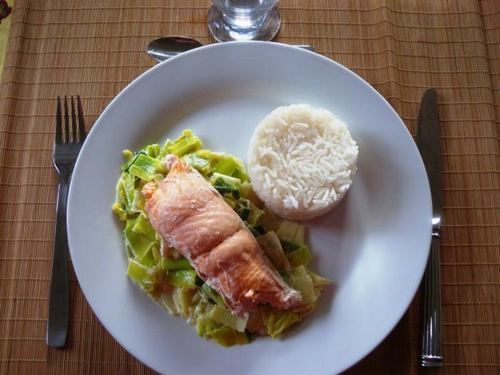 Saumon-fondu-de-poireaux-riz